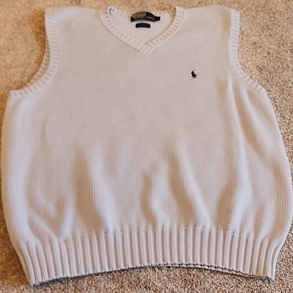 Polo Ralph Lauren Sweater Vneck Vest Men's Size Large Light Blue‎